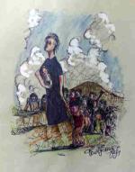 1991 - Pastelli su carta - Guerra in Bosnia