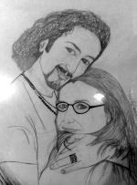 1995 - Matita su cartoncino - Noi due, per sempre...